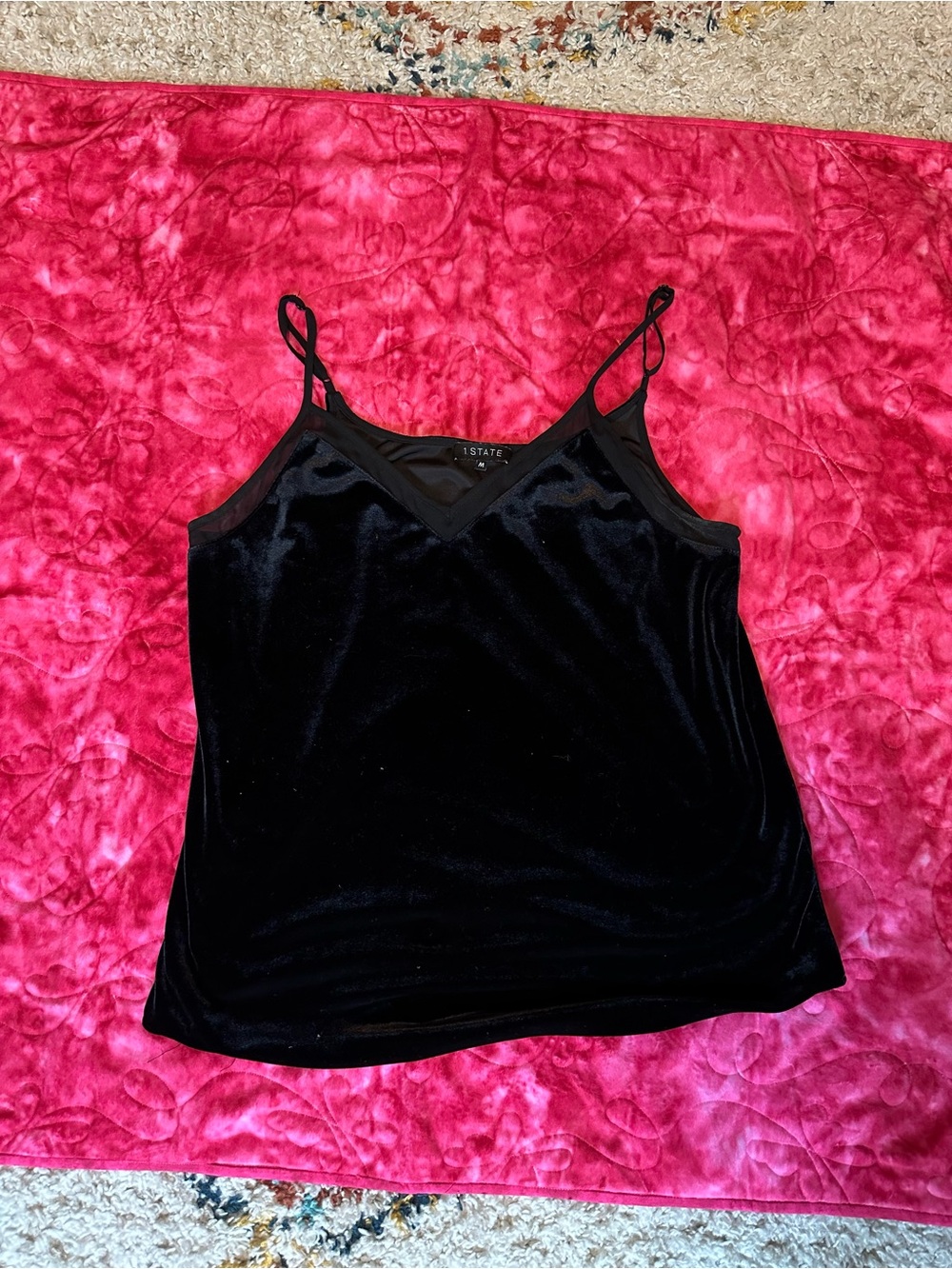 1. State Black Velvet V-Neck Camisole